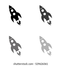 Rocket  - black vector icon