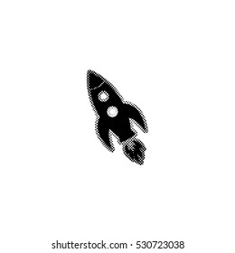 Rocket  - black vector icon