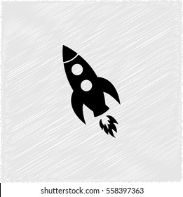 Rocket  - black vector icon