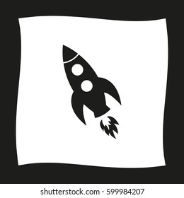 Rocket  - black vector icon