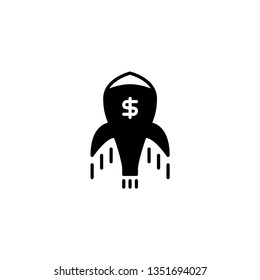 rocket black and white icon