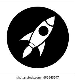 Rocket black and white icon 