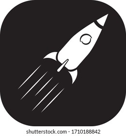 Icono/logotipo negro y blanco del cohete