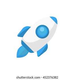 The Rocket blue icon 3d vector eps 10