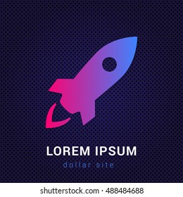 Rocket Blue & Red colorful gradient attractive bright material Icon / Logo Design