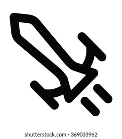 Rocket Bold Line Vector Icon
