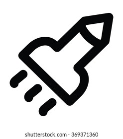 Rocket Bold Line Vector Icon