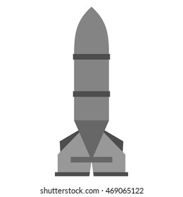 Rocket bomb icon in flat style on a white background