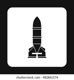 Rocket bomb icon in simple style on a white background vector illustration