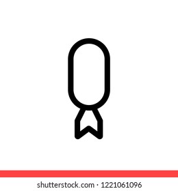 Rocket bomb icon vector, boom symbol. Simple, flat design for web or mobile app