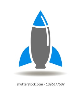 Rocket Bomb Icon Vector. Military tactical high precision weapons symbol. Business start up conceptual sign.