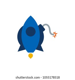 Rocket Bomb logo Icon Design
