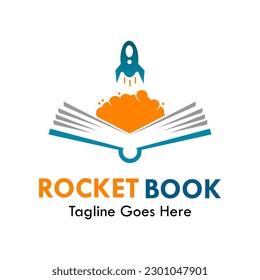 Rocket book design logo template illustration