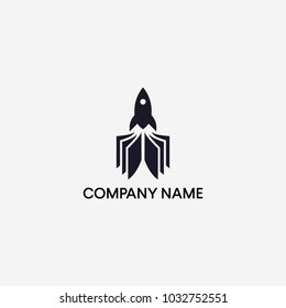Rocket and book Logo design