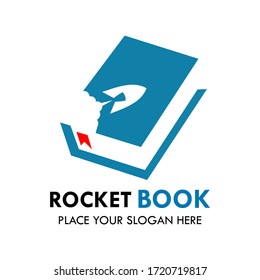 Rocket book logo design template illsutration. there are rocket and book