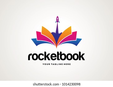 Rocket Book Logo Template Design Vector, Emblem, Design Concept, Creative Symbol