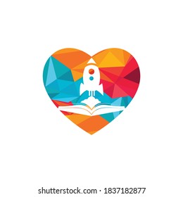 Rocket book vector logo design template