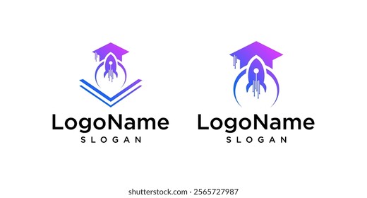 rocket book vector logo design vector.