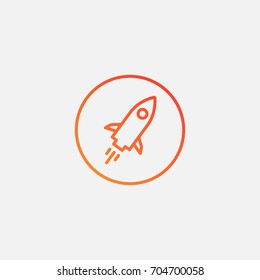 Symbol für Raketenschub, Farbverlauf-Illustration, einzelne Vektorsymbol