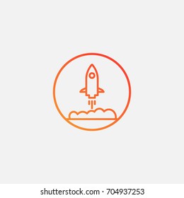 Rocket boost icon.gradient illustration isolated vector sign symbol