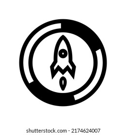 plantilla de logotipo de ilustración vectorial de icono de refuerzo de cohetes para muchos fines. Aislado sobre fondo blanco. estilo único
