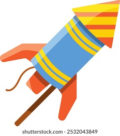 Rocket bottle cartoon icon. Firecracker explosive symbol
