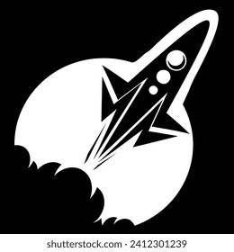 rocket brain logo design vector