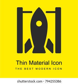 Rocket bright yellow material minimal icon or logo design