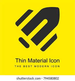 Rocket bright yellow material minimal icon or logo design