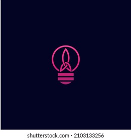 Rocket Bulb Logo Design Vector Illustration