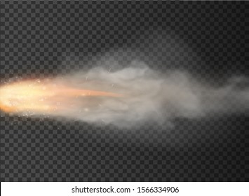 rocket, bullet trail Smoke isolated on transparent background