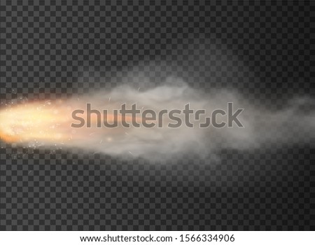 rocket, bullet trail Smoke isolated on transparent background