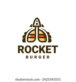 rocket burger logo design, suitable for burger shop