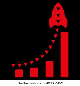 Rocket Business Bar Chart vector icon. 