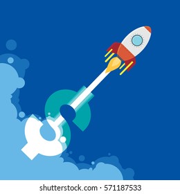 Rocket business  idea Vector illustration 
