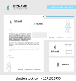Rocket  Business Letterhead, Envelope and visiting Card Design vector template