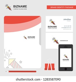 Rocket  Business Logo, File Cover Visiting Card and Mobile App Design. Vector Illustration