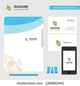 Rocket  Business Logo, File Cover Visiting Card and Mobile App Design. Vector Illustration