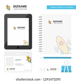 Rocket  Business Logo, Tab App, Diary PVC Employee Card and USB Brand Stationary Package Design Vector Template