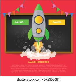 Rocket and business start up concept design,clean vector