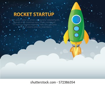 Rocket ,business start up design,clean vector