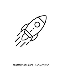 Rocket, business , startup, speed, launch icon vector image. Can also be used for food and drinks. Suitable for mobile apps, web apps and print media.