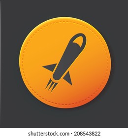 Rocket button,clean vector