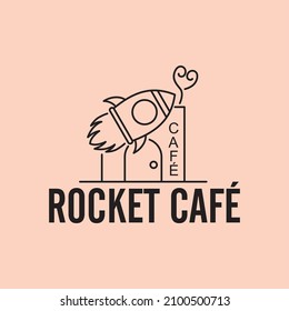rocket cafe logo vector illustration