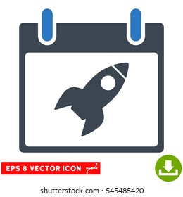 Rocket Calendar Day icon. Vector EPS illustration style is flat iconic bicolor symbol, smooth blue colors.