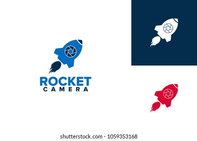 Rocket Camera Logo Template Design Vector, Emblem, Design Concept, Creative Symbol, Icon
