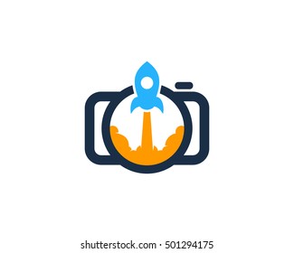 Rocket Camera Photography Logo Design Template
