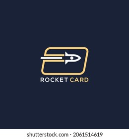 rocket card logo line abstract
