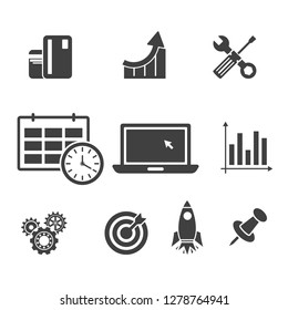 Rocket, card, repair, computer target rocket infographic icon Vector eps 10