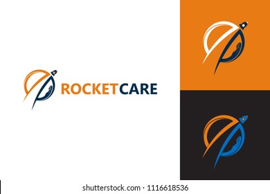 Rocket Care Logo Template Design Vector, Emblem, Design Concept, Creative Symbol, Icon